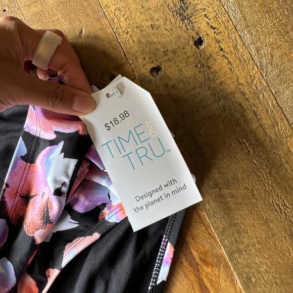 Time and Tru Floral Bikini Bottoms size 1X nwt high waisted full coverage swim - Picture 3 of 5